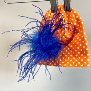 Blue & Orange Baby Hat Removable Feather Hair Clip / Illini, Florida, Syracuse
